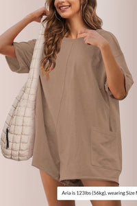 Willluxe® Oversized V-Neck Romper with Pockets