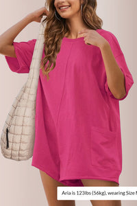 Willluxe® Oversized V-Neck Romper with Pockets