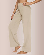 Willluxe® High-Waisted Knitted Straight Wide-Leg Pants