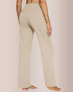 Willluxe® High-Waisted Knitted Straight Wide-Leg Pants
