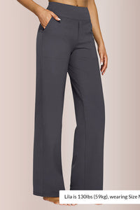 Willluxe® High-Waisted Knitted Straight Wide-Leg Pants