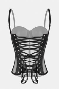 Willluxe® French Vintage Sheer Mesh Boned Corset Bustier Top
