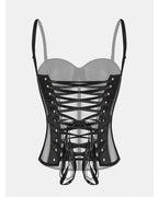 Willluxe® French Vintage Sheer Mesh Boned Corset Bustier Top