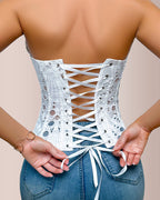 Willluxe® Vintage Hollow-Out Lace Corset Top with Boning