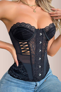 Willluxe® Vintage Lace Push-Up Corset Top
