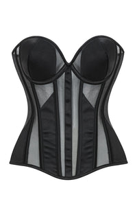 Willluxe® Sheer Mesh Boned Corset Bustier Top
