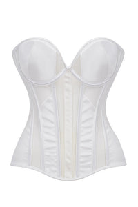 Willluxe® Sheer Mesh Boned Corset Bustier Top