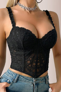 Willluxe® Midnight Lace Underwire Corset Bustier Top