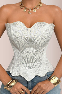 Willluxe® Retro Western Sequin Corset Irregular Double-Layer Bodice