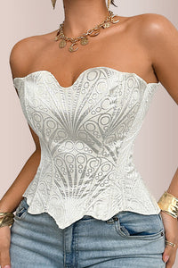 Willluxe® Retro Western Sequin Corset Irregular Double-Layer Bodice