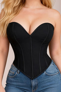 Willluxe® Sweetheart Neckline Mesh Corset Top