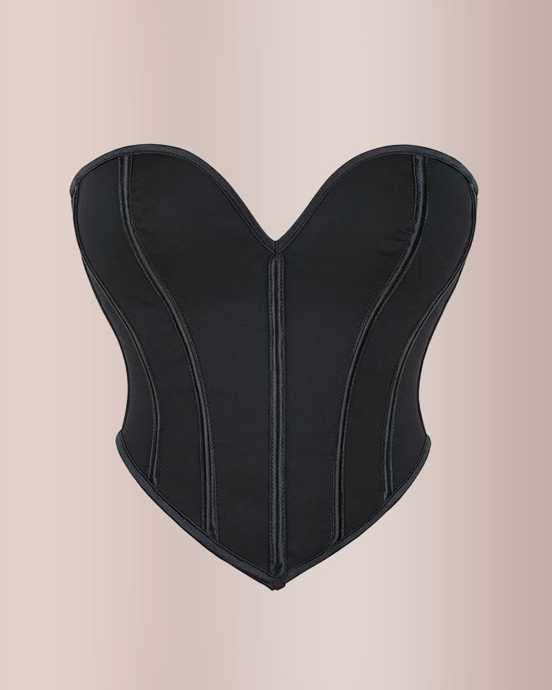 Willluxe® Sweetheart Neckline Mesh Corset Top