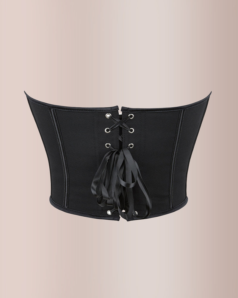Willluxe® Sweetheart Neckline Mesh Corset Top