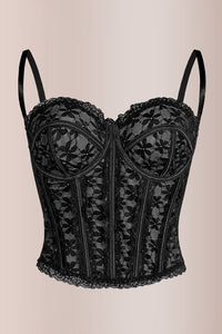 Willluxe® Sheer Floral Lace Boned Corset