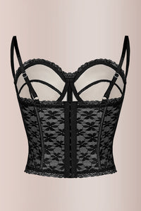 Willluxe® Sheer Floral Lace Boned Corset