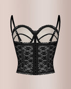 Willluxe® Sheer Floral Lace Boned Corset