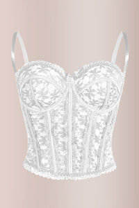 Willluxe® Sheer Floral Lace Boned Corset