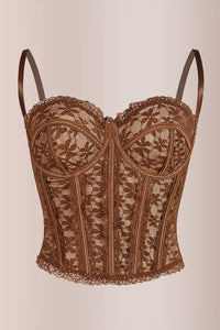 Willluxe® Sheer Floral Lace Boned Corset