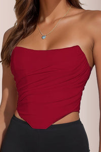 Willluxe® Mesh Ruched Bustier Tube Top