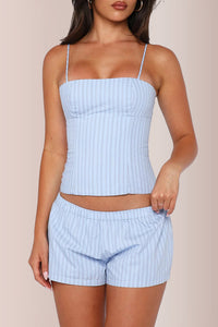 Willluxe® Women's Striped Cami Crop Top and Shorts 2-Piece Set