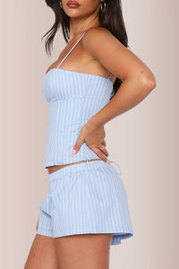 Willluxe® Women's Striped Cami Crop Top and Shorts 2-Piece Set