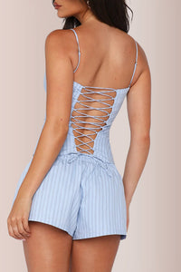 Willluxe® Women's Striped Cami Crop Top and Shorts 2-Piece Set