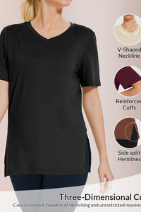 Willluxe® Essential V-Neck Side-Slit Relaxed Tee