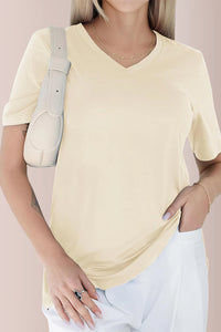 Willluxe® Essential V-Neck Side-Slit Relaxed Tee
