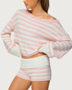 Willluxe® Striped Oversized Knit Sweater