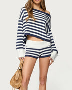 Willluxe® Striped Oversized Knit Sweater