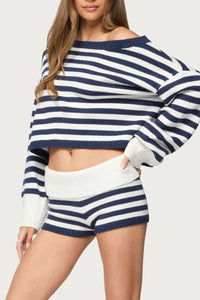 Willluxe® Striped Oversized Knit Sweater