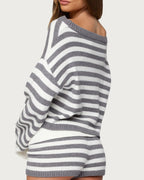 Willluxe® Striped Oversized Knit Sweater