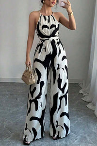Willluxe® Floral Print Cinched Waist Up Elegant Casual Romper