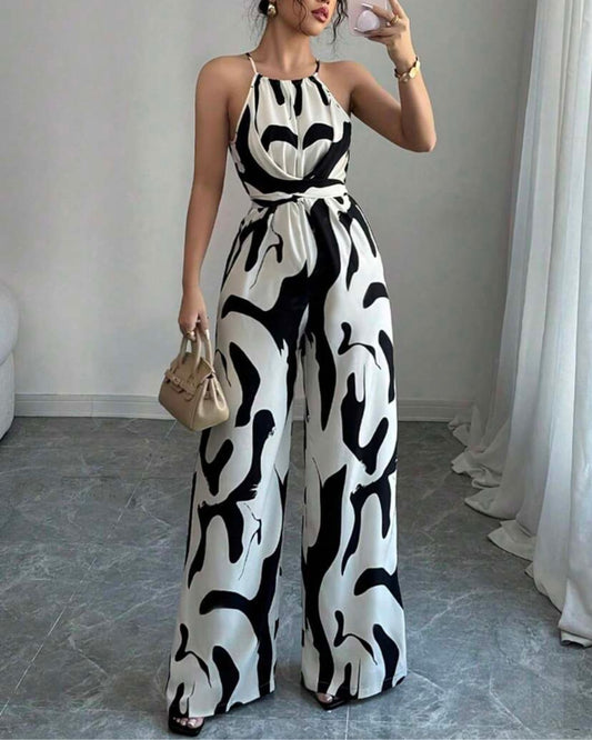 WILLLUXE® Floral Print Cinched Waist Up Elegant Casual Romper