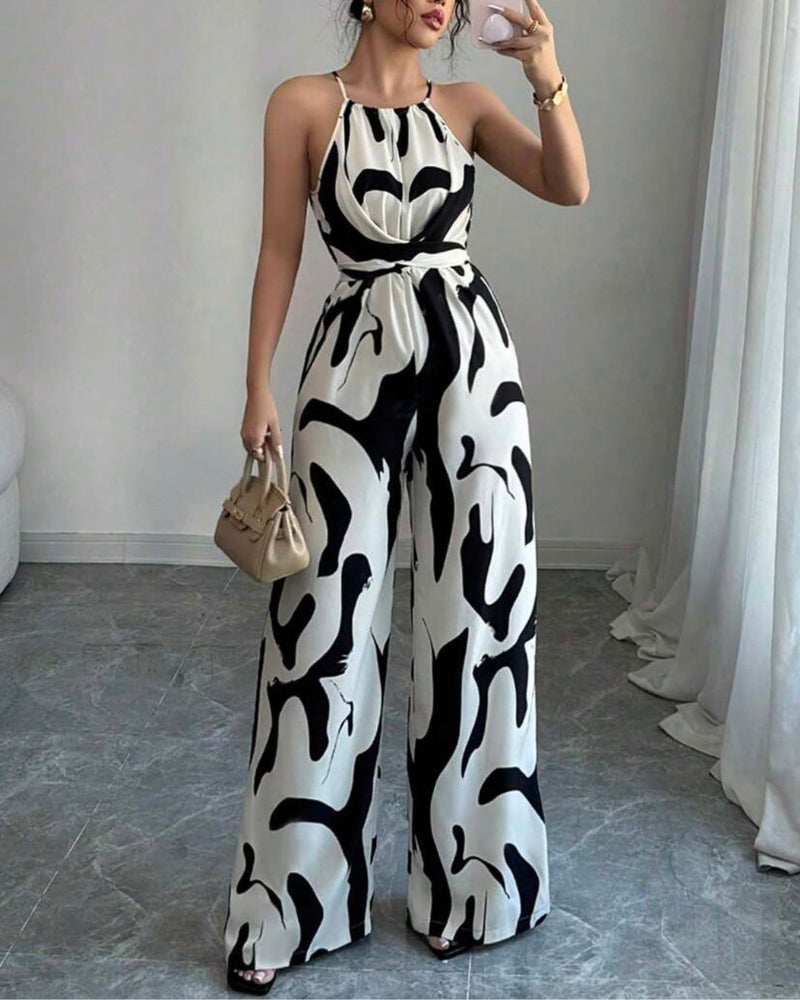 Willluxe® Floral Print Cinched Waist Up Elegant Casual Romper