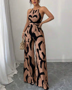 Willluxe® Floral Print Cinched Waist Up Elegant Casual Romper