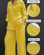 Willluxe® Casual Fashion Cozy Breathable Shirt & Wide Leg Pants Outfit