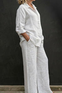 Willluxe® Casual Fashion Cozy Breathable Shirt & Wide Leg Pants Outfit