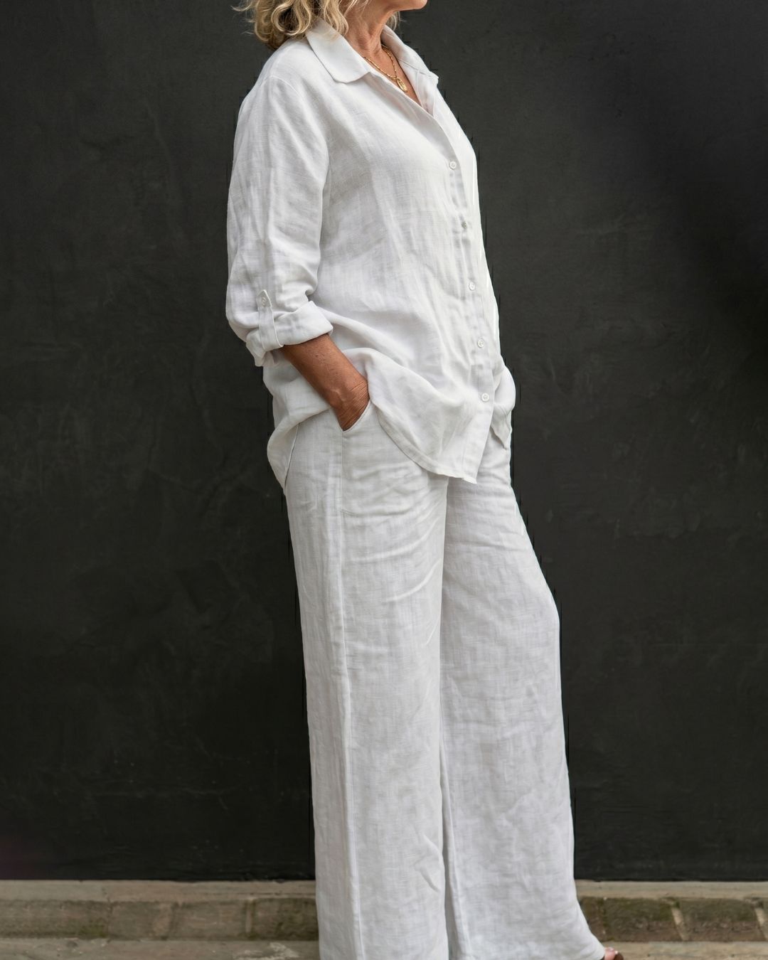 Willluxe® Casual Fashion Cozy Breathable Shirt & Wide Leg Pants Outfit
