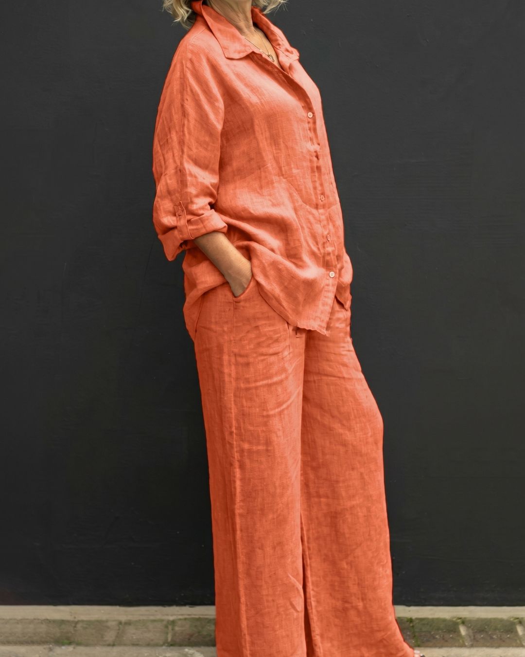 Willluxe® Casual Fashion Cozy Breathable Shirt & Wide Leg Pants Outfit