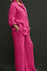 Willluxe® Casual Fashion Cozy Breathable Shirt & Wide Leg Pants Outfit