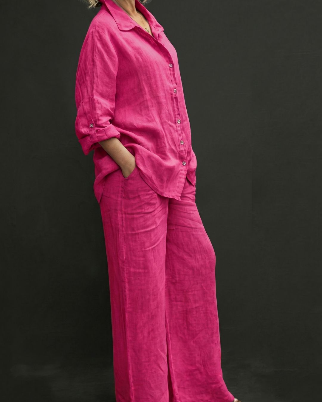 Willluxe® Casual Fashion Cozy Breathable Shirt & Wide Leg Pants Outfit