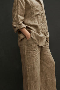 Willluxe® Casual Fashion Cozy Breathable Shirt & Wide Leg Pants Outfit