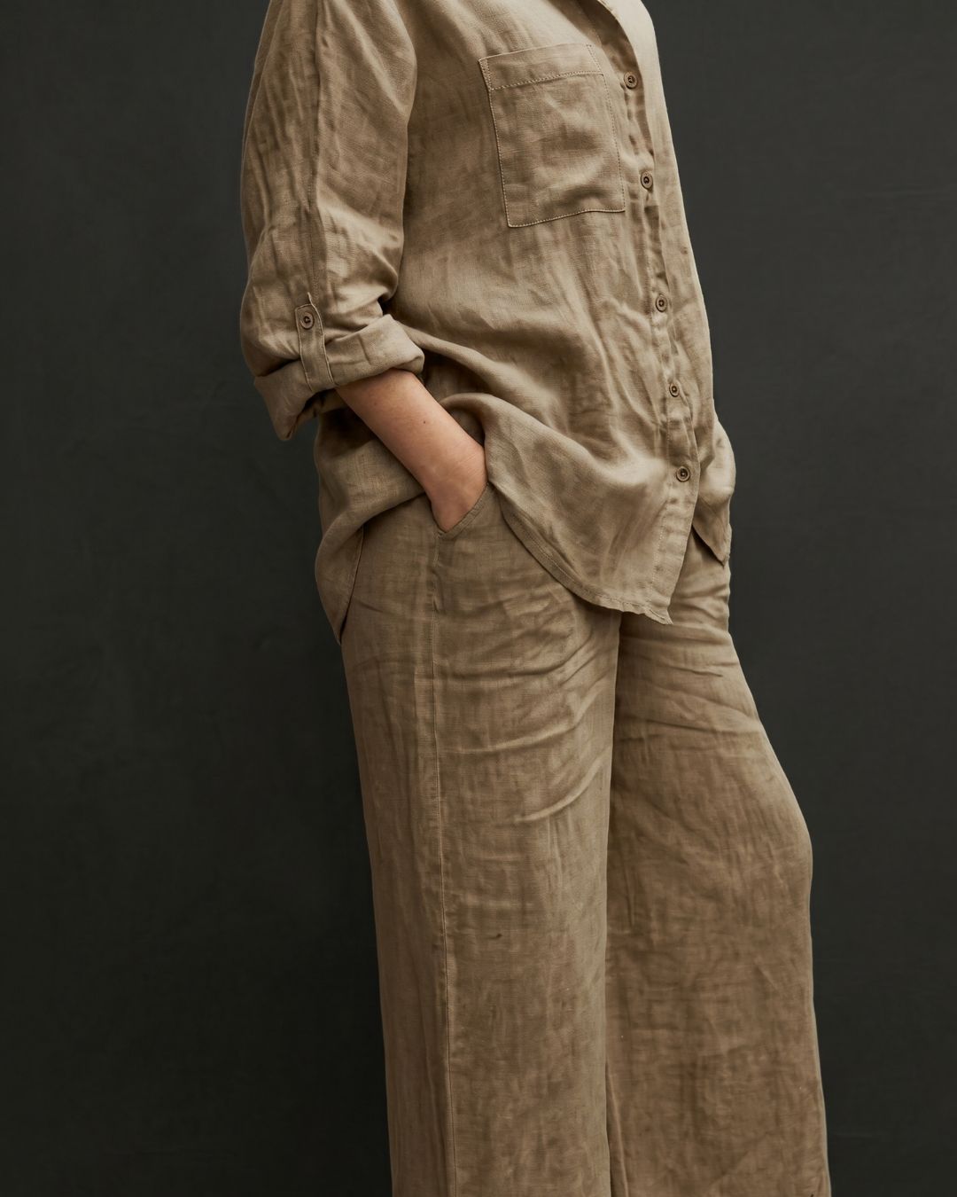 Willluxe® Casual Fashion Cozy Breathable Shirt & Wide Leg Pants Outfit