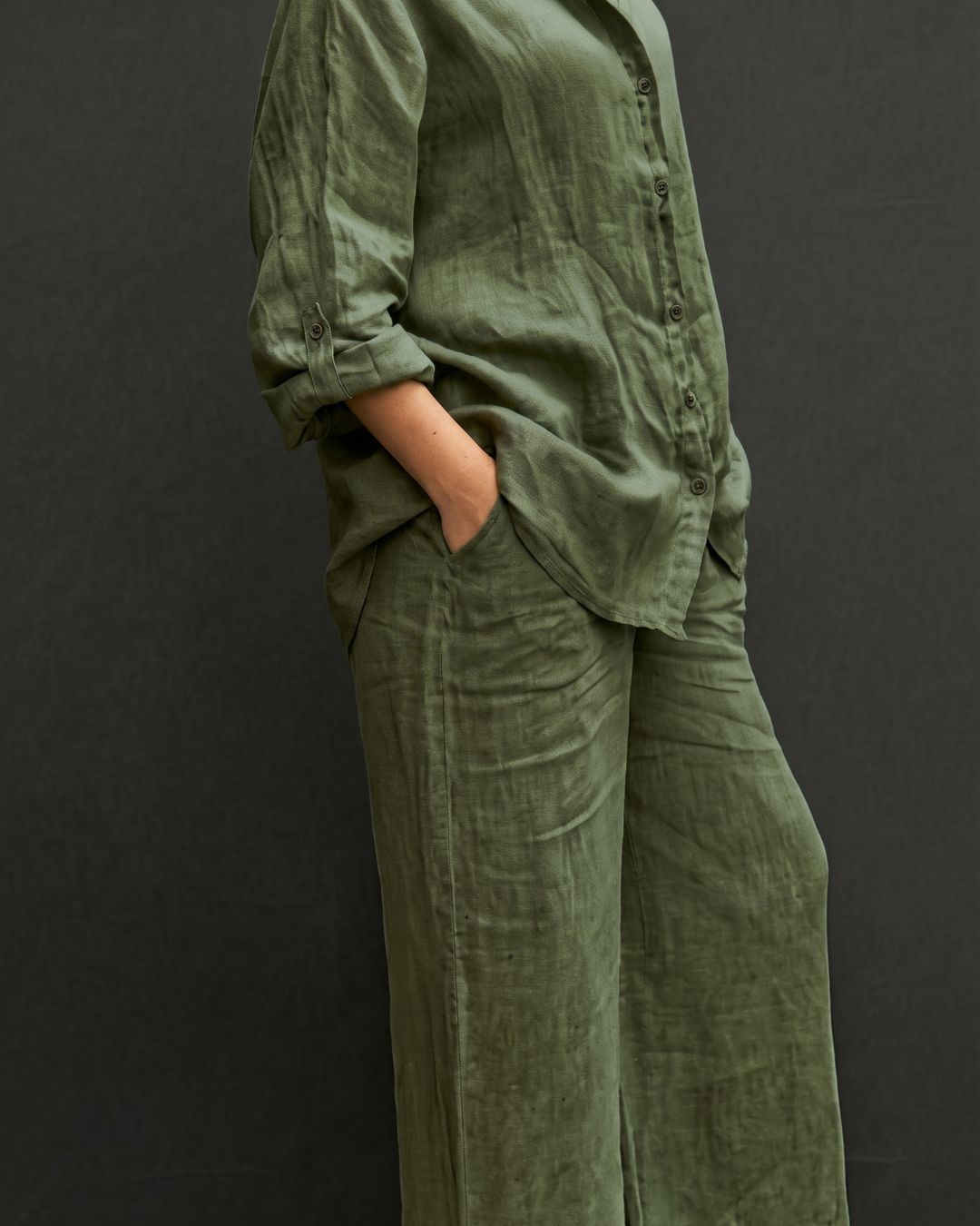 Willluxe® Casual Fashion Cozy Breathable Shirt & Wide Leg Pants Outfit