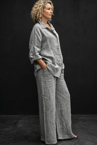 Willluxe® Casual Fashion Cozy Breathable Shirt & Wide Leg Pants Outfit