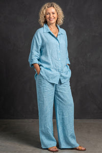 Willluxe® Casual Fashion Cozy Breathable Shirt & Wide Leg Pants Outfit