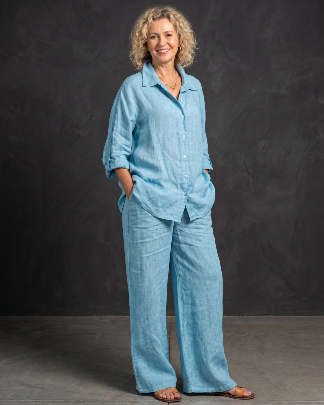 Willluxe® Casual Fashion Cozy Breathable Shirt & Wide Leg Pants Outfit