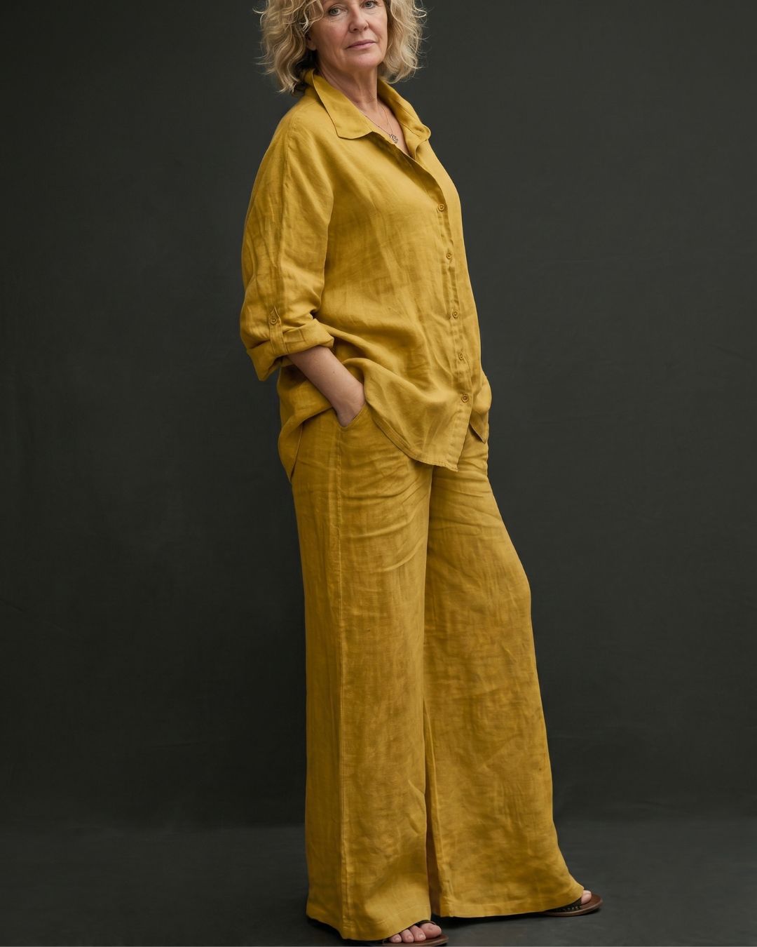 Willluxe® Casual Fashion Cozy Breathable Shirt & Wide Leg Pants Outfit
