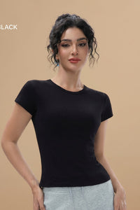 Willluxe® Crew Neck Cotton Curvey T-shirt